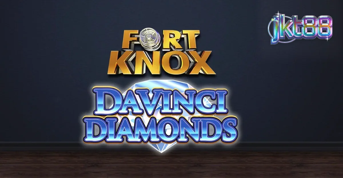 Tampilan slot Fort Knox Da Vinci Diamonds dengan simbol permata dan seni Renaisans.